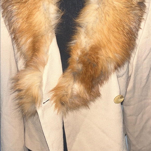 Marvin Richards Cream Blazer with Tan REAL FOX Fur Collar - Picture 3 of 7